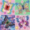 4 PCS Butterfly Diamond Art Painting Kit for Kids-5D Diamond Art Kits for Beginners,DIY Diamond Rhinestone Full Drill Gem Arts Crafts for Girls Boys Ages 6-8-9-12 for Home Wall Decor (6x6inch)